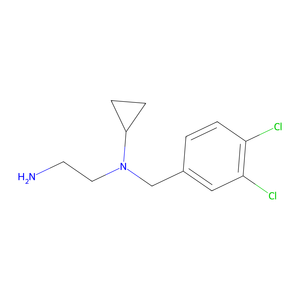 N1-Cyclopropyl-N1-(3,4-dichlorobenzyl)ethane-1,2-diamine molecular structure, CAS 1353954-99-0