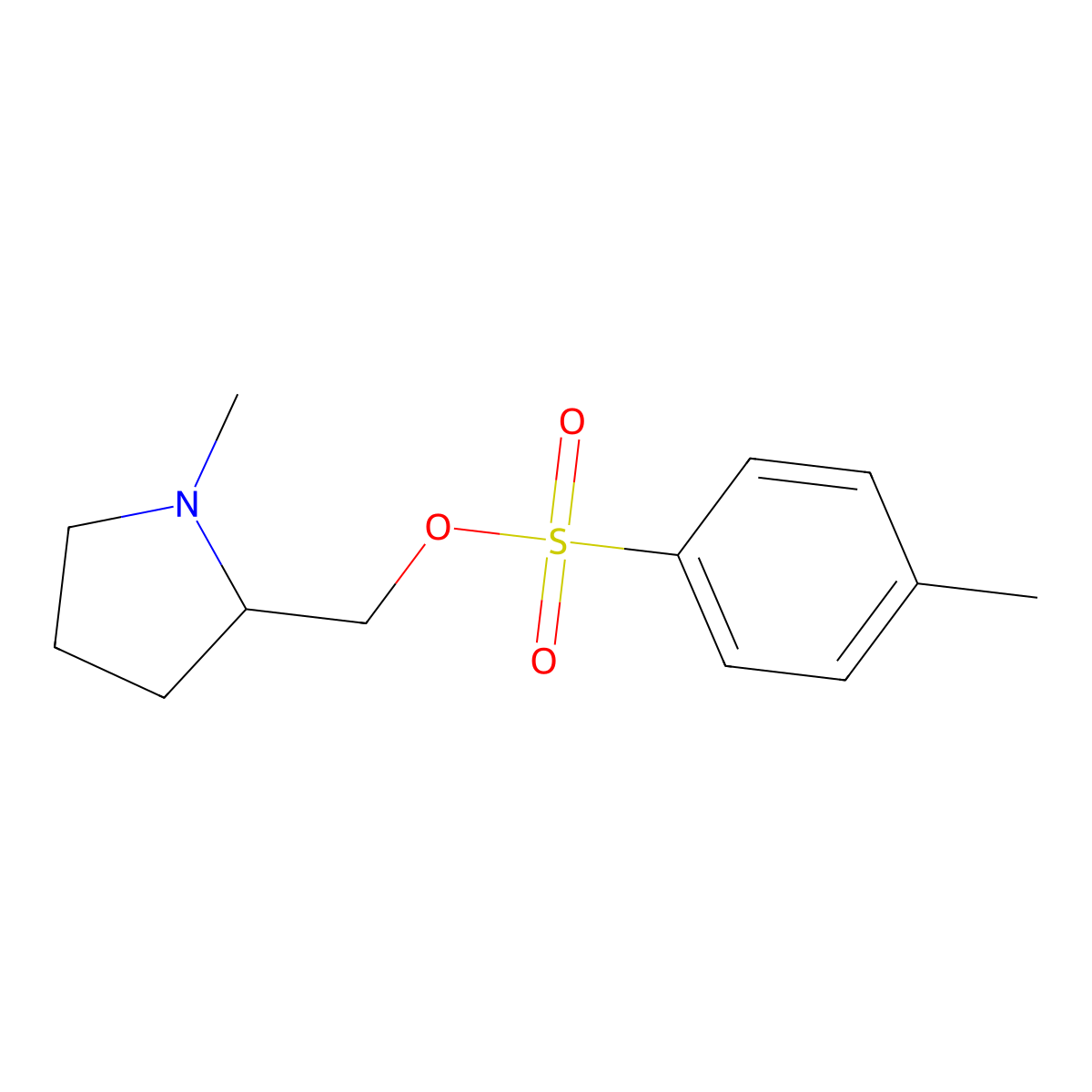Toluene-4-sulfonic acid 1-methyl-pyrrolidin-2-ylmethyl ester molecular structure, CAS 1353955-18-6