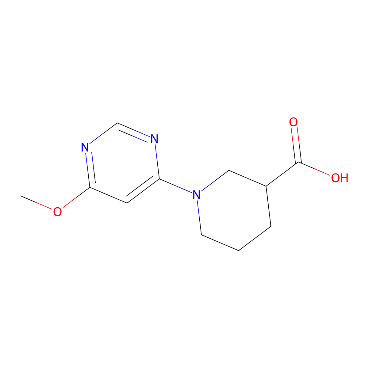 1-(6-Methoxypyrimidin-4-yl)piperidine-3-carboxylic acid molecular structure, CAS 1353955-34-6