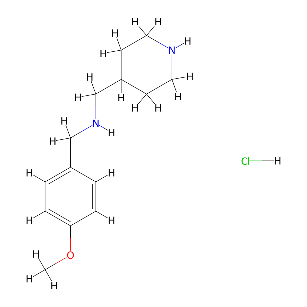 N-(4-Methoxybenzyl)-1-(piperidin-4-yl)methanamine hydrochloride molecular structure, CAS 1353955-71-1