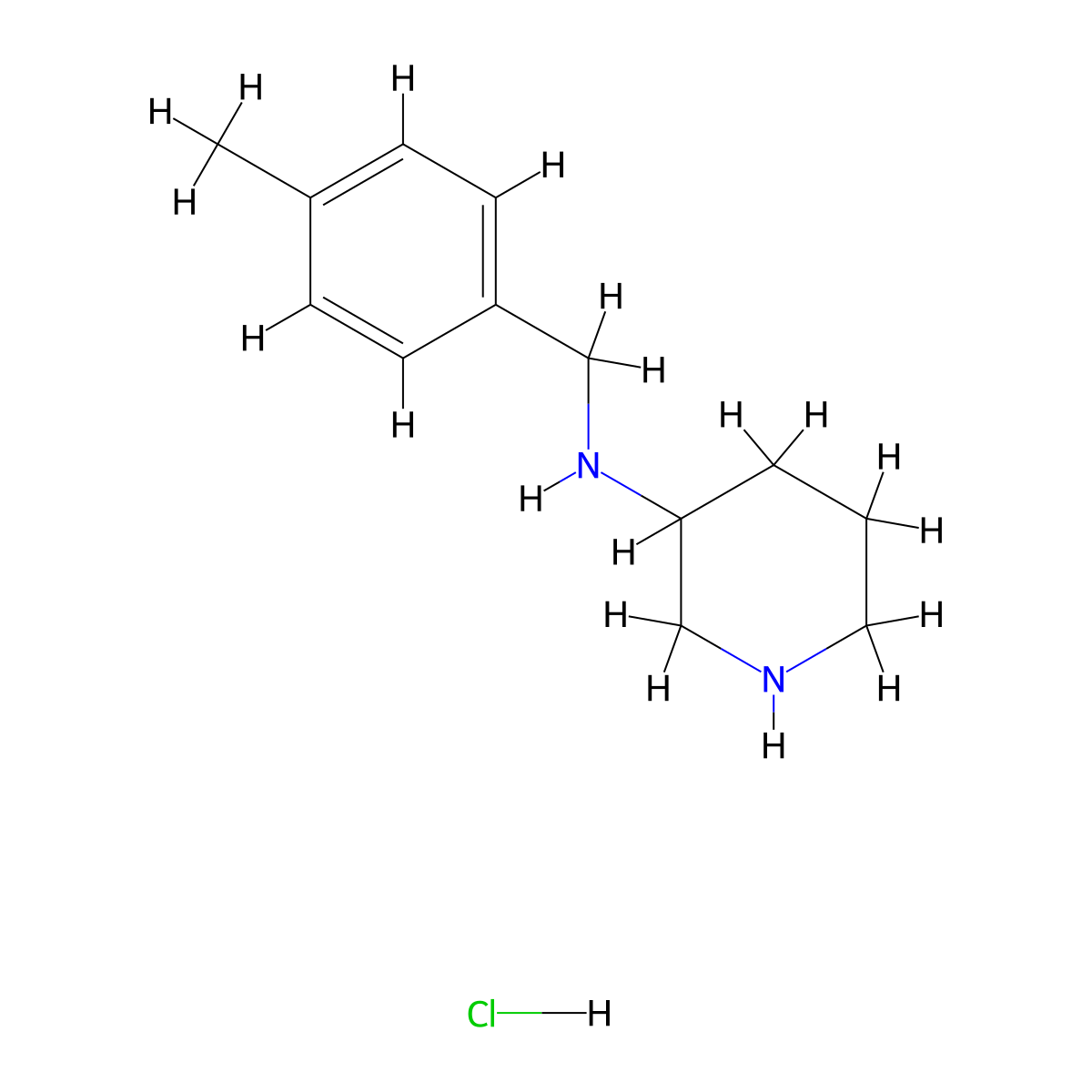 N-(4-Methylbenzyl)piperidin-3-amine hydrochloride molecular structure, CAS 1353955-95-9