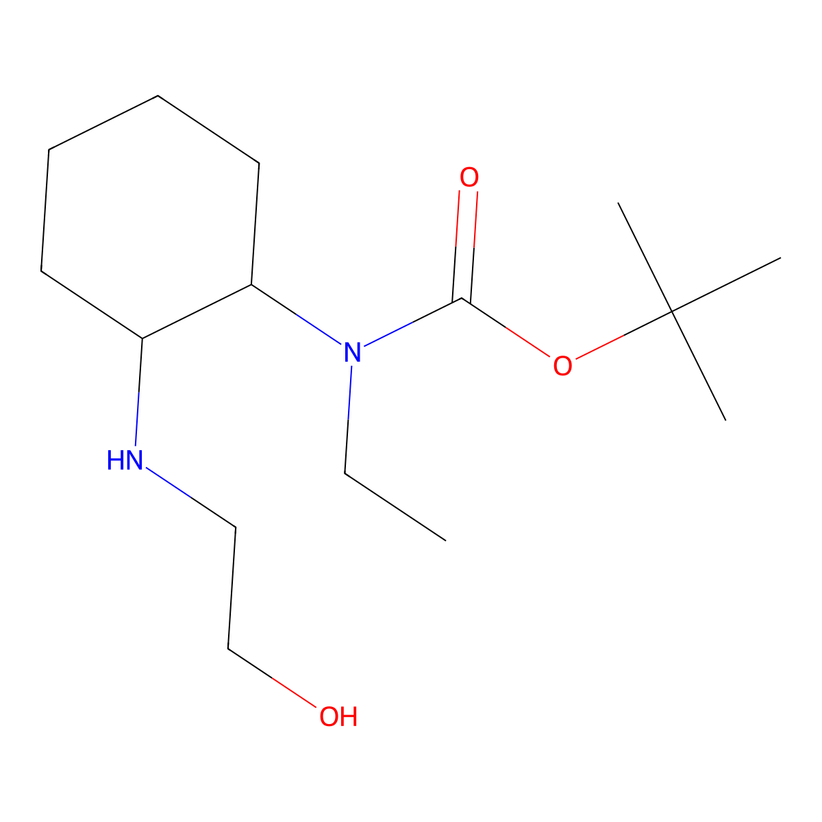Ethyl-[2-(2-hydroxy-ethylamino)-cyclohexyl]-carbamic acid tert-butyl ester molecular structure, CAS 1353955-96-0