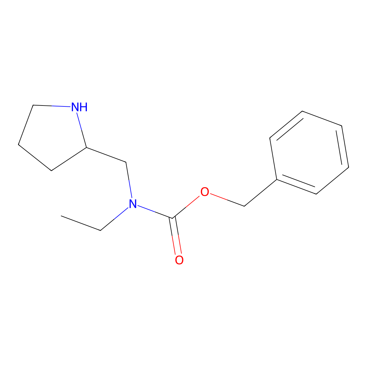 Ethyl-pyrrolidin-2-ylmethyl-carbamic acid benzyl ester molecular structure, CAS 1353956-05-4