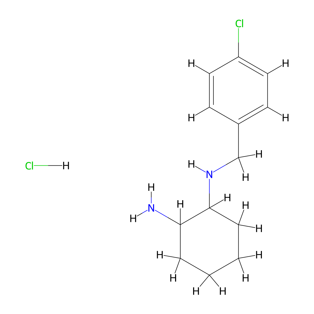 N1-(4-Chlorobenzyl)cyclohexane-1,2-diamine hydrochloride molecular structure, CAS 1353956-09-8