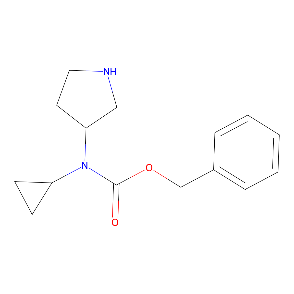 Cyclopropyl-pyrrolidin-3-yl-carbamic acid benzyl ester molecular structure, CAS 1353956-17-8