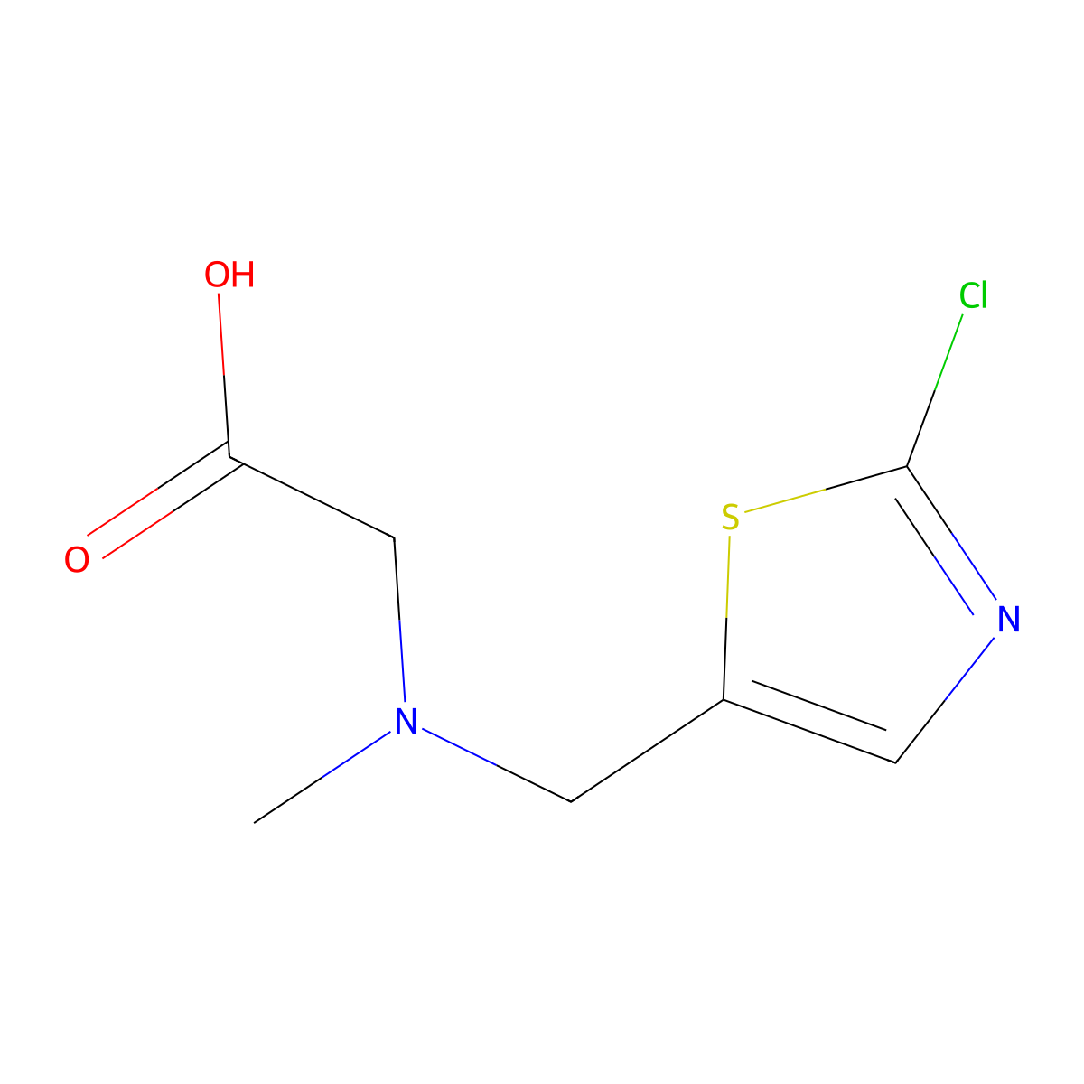 [(2-Chloro-thiazol-5-ylmethyl)-methyl-amino]-acetic acid molecular structure, CAS 1353956-19-0