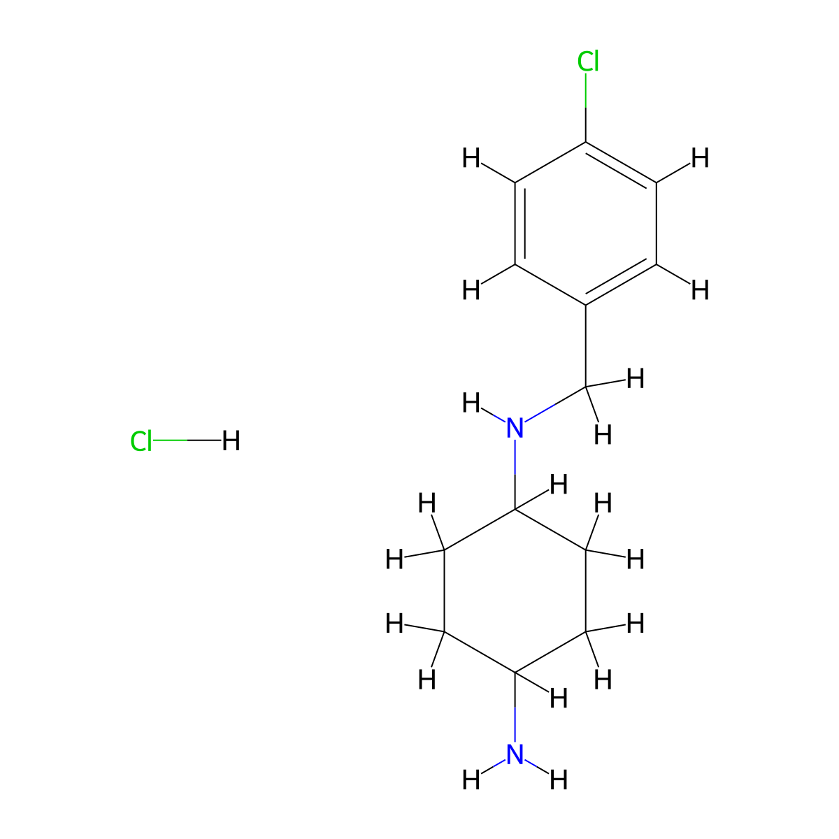 N1-(4-Chlorobenzyl)cyclohexane-1,4-diamine hydrochloride molecular structure, CAS 1353956-59-8