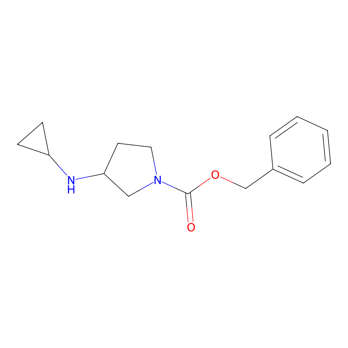 Benzyl 3-(cyclopropylamino)pyrrolidine-1-carboxylate molecular structure, CAS 1353957-14-8