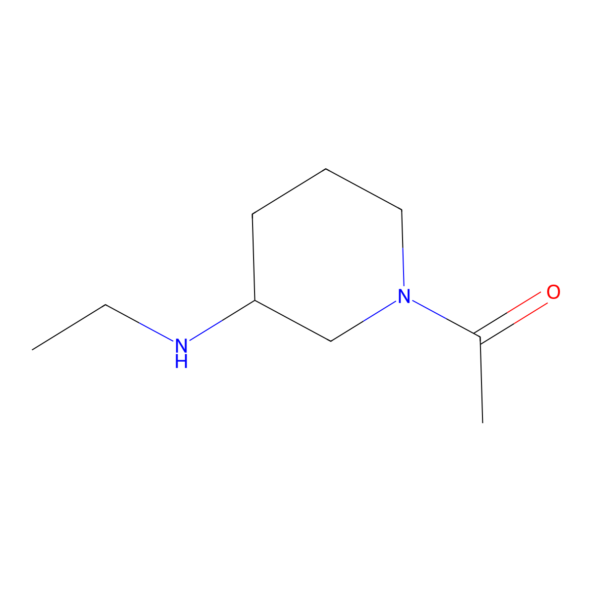 1-(3-(Ethylamino)piperidin-1-yl)ethanone molecular structure, CAS 1353957-15-9