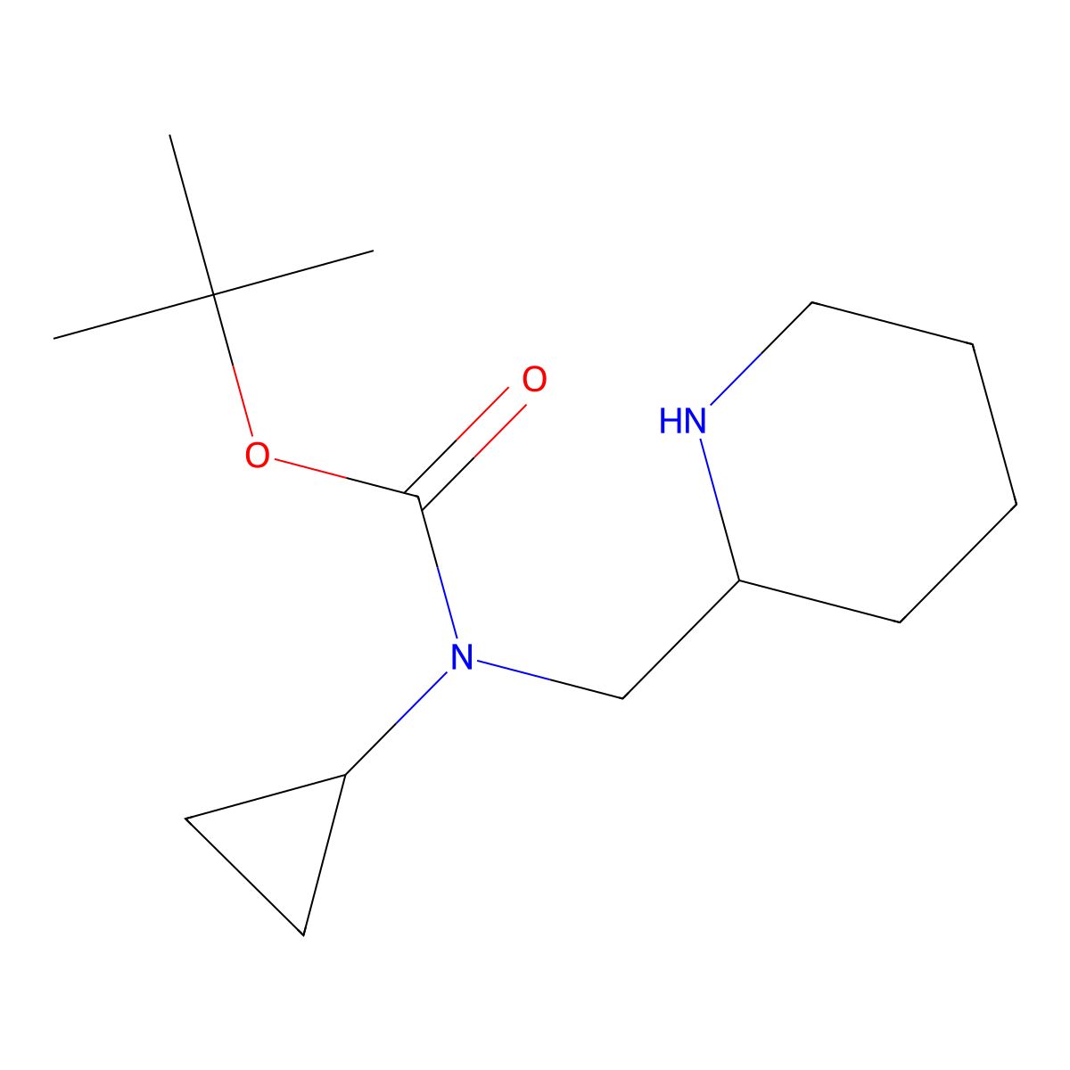 Cyclopropyl-piperidin-2-ylmethyl-carbamic acid tert-butyl ester molecular structure, CAS 1353957-18-2