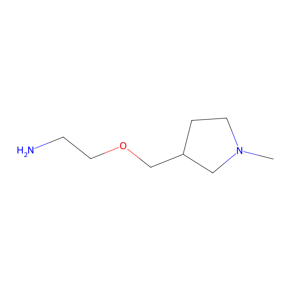 2-(1-Methyl-pyrrolidin-3-ylmethoxy)-ethylamine molecular structure, CAS 1353957-27-3