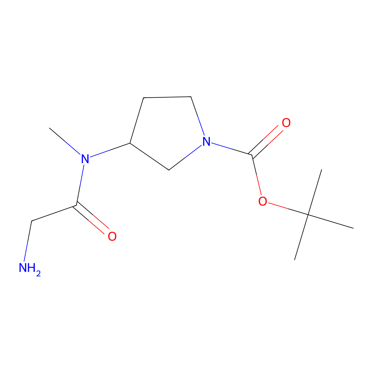 3-[(2-Amino-acetyl)-methyl-amino]-pyrrolidine-1-carboxylic acid tert-butyl ester molecular structure, CAS 1353957-32-0