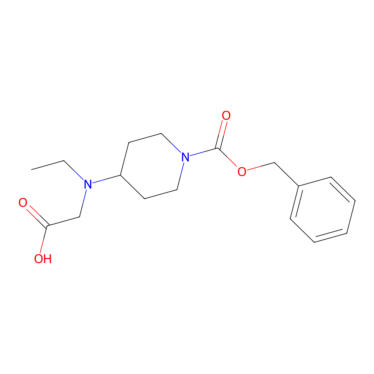 4-(Carboxymethyl-ethyl-amino)-piperidine-1-carboxylic acid benzyl ester molecular structure, CAS 1353957-39-7