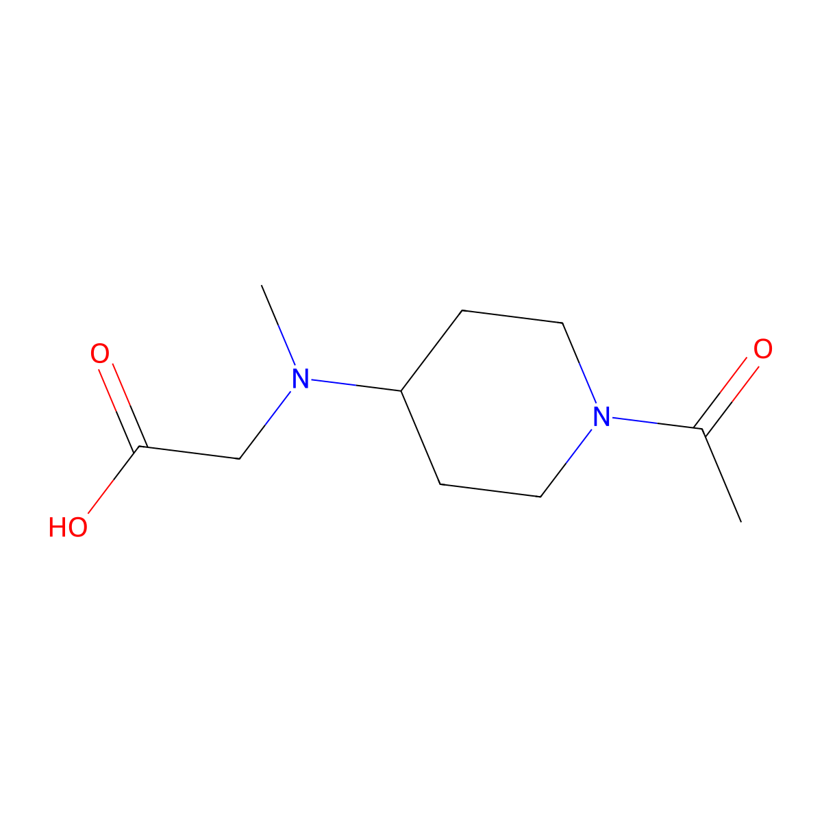 [(1-Acetyl-piperidin-4-yl)-methyl-amino]-acetic acid molecular structure, CAS 1353957-81-9
