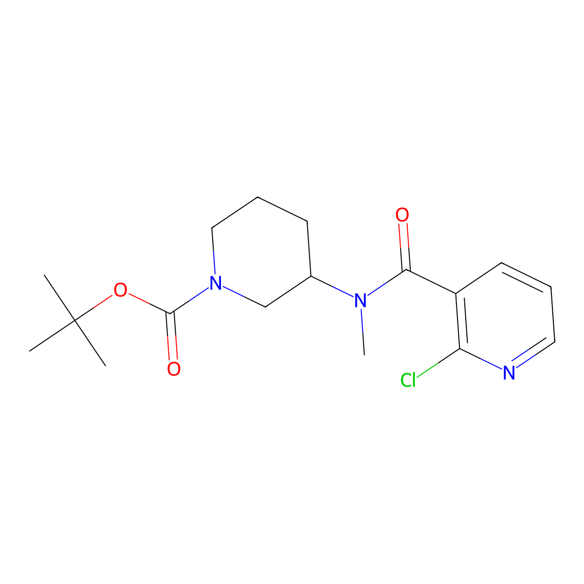 tert-Butyl 3-(2-chloro-N-methylnicotinamido)piperidine-1-carboxylate molecular structure, CAS 1353958-32-3