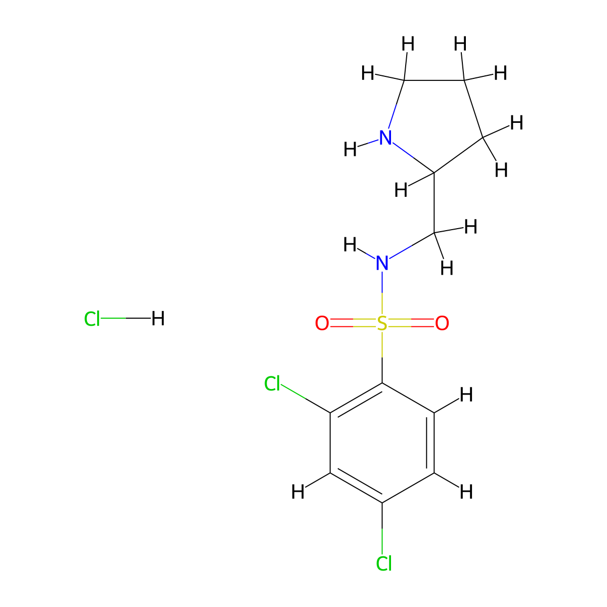 2,4-Dichloro-N-(pyrrolidin-2-ylmethyl)benzenesulfonamide hydrochloride molecular structure, CAS 1353958-35-6