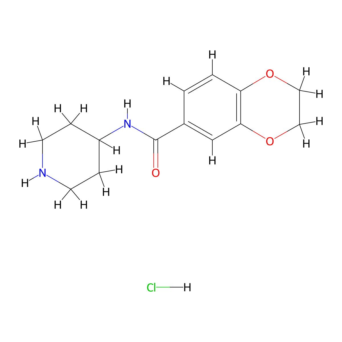 N-(Piperidin-4-yl)-2,3-dihydrobenzo[b][1,4]dioxine-6-carboxamide hydrochloride molecular structure, CAS 1353958-48-1