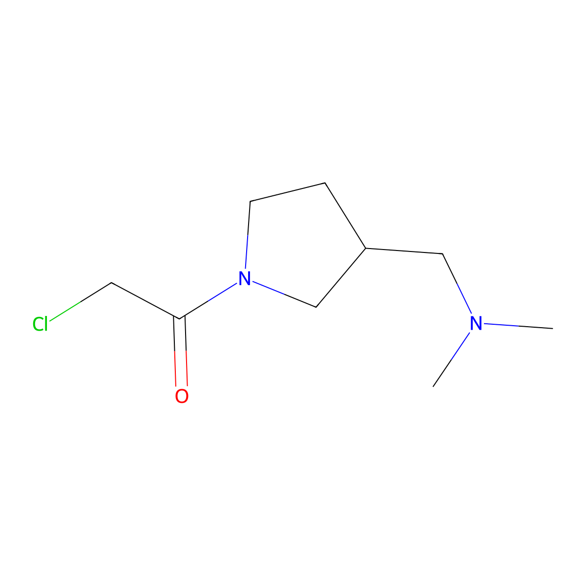 2-Chloro-1-(3-dimethylaminomethyl-pyrrolidin-1-yl)-ethanone molecular structure, CAS 1353958-57-2