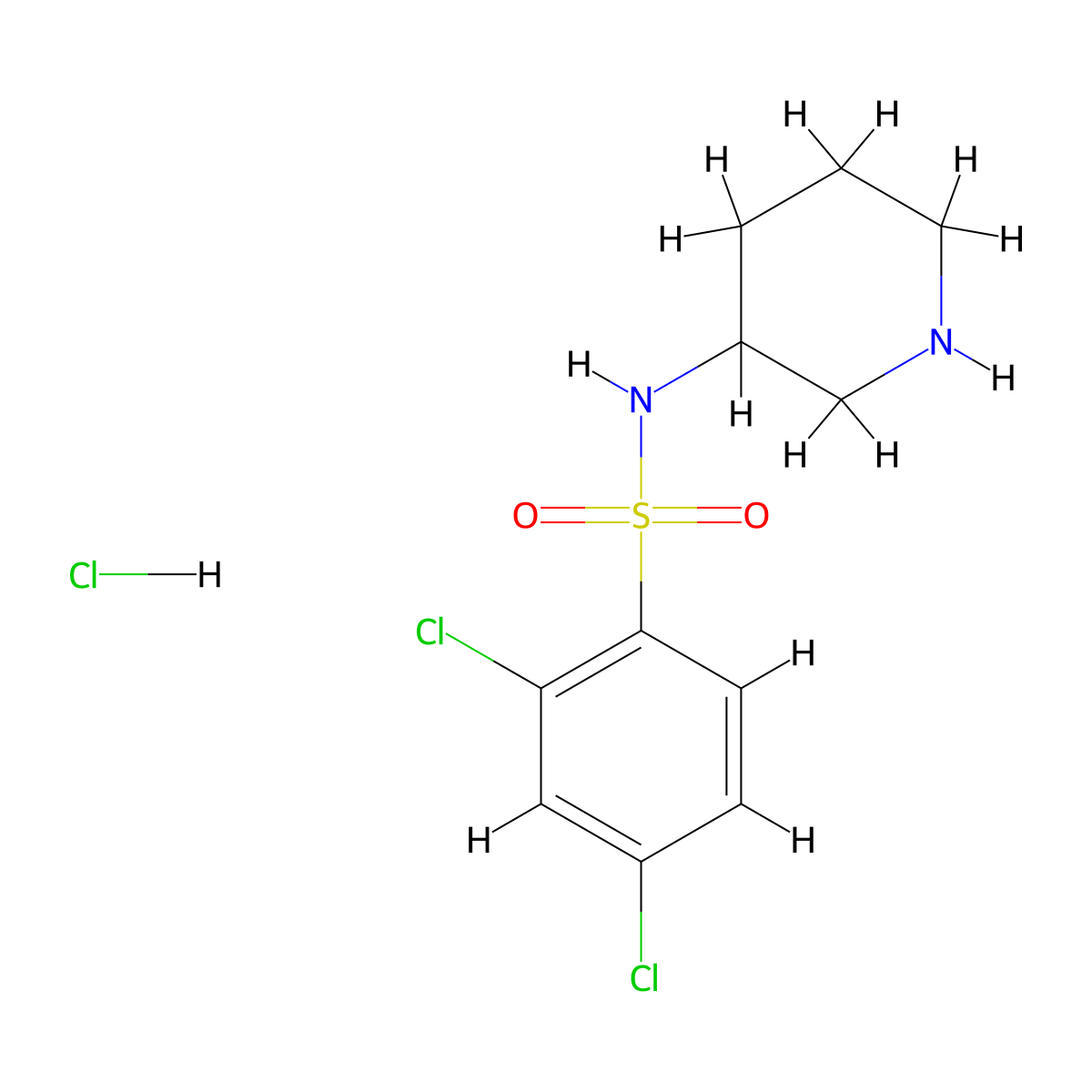 2,4-Dichloro-N-(piperidin-3-yl)benzenesulfonamide hydrochloride molecular structure, CAS 1353958-62-9