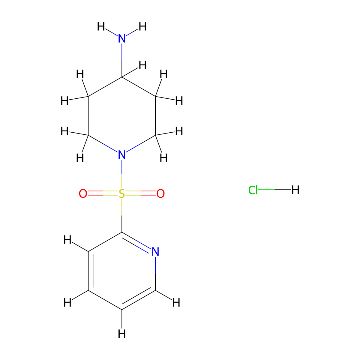 1-(Pyridin-2-ylsulfonyl)piperidin-4-amine hydrochloride molecular structure, CAS 1353958-73-2
