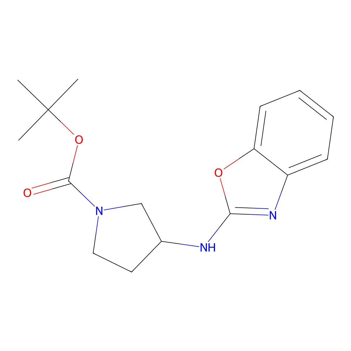 tert-Butyl 3-(benzo[d]oxazol-2-ylamino)pyrrolidine-1-carboxylate molecular structure, CAS 1353958-77-6
