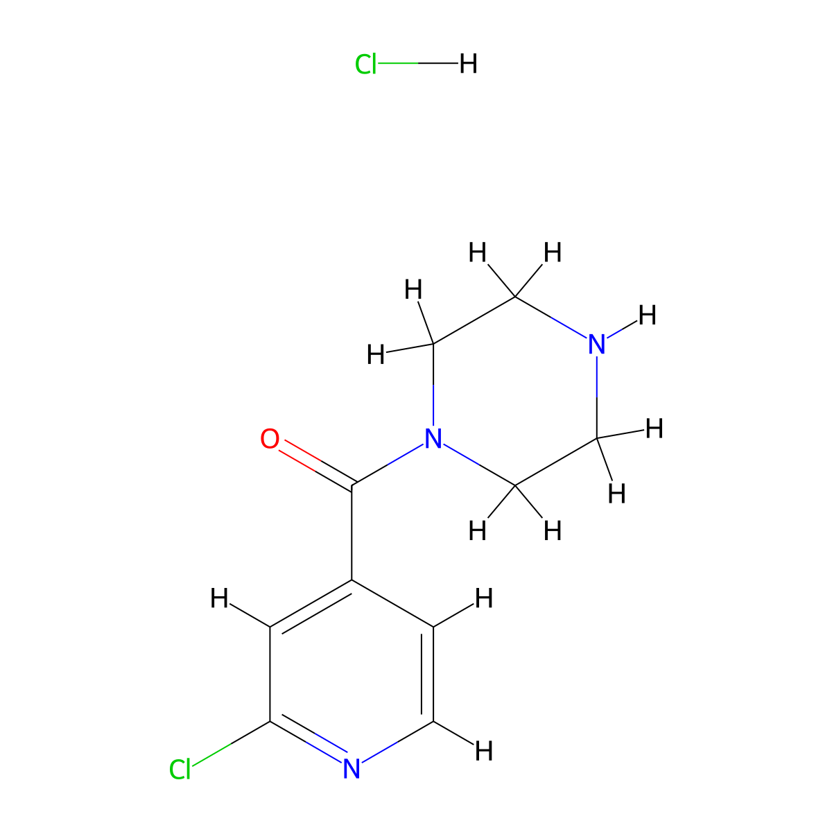(2-Chloropyridin-4-yl)(piperazin-1-yl)methanone hydrochloride molecular structure, CAS 1353958-79-8