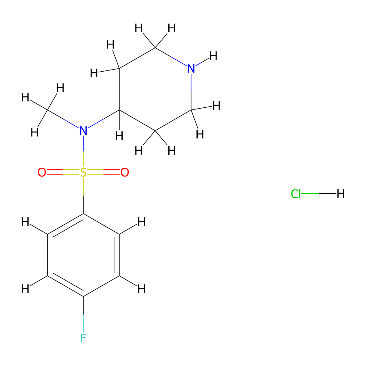 4-Fluoro-N-methyl-N-(piperidin-4-yl)benzenesulfonamide hydrochloride molecular structure, CAS 1353958-85-6