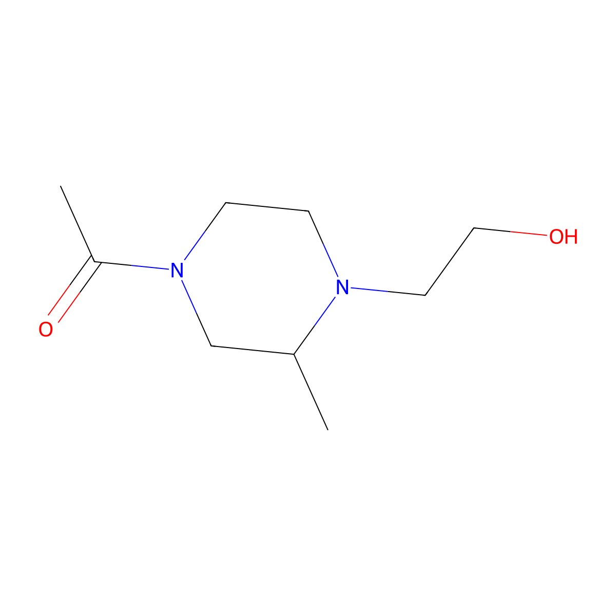 1-[4-(2-Hydroxy-ethyl)-3-methyl-piperazin-1-yl]-ethanone molecular structure, CAS 1353958-88-9
