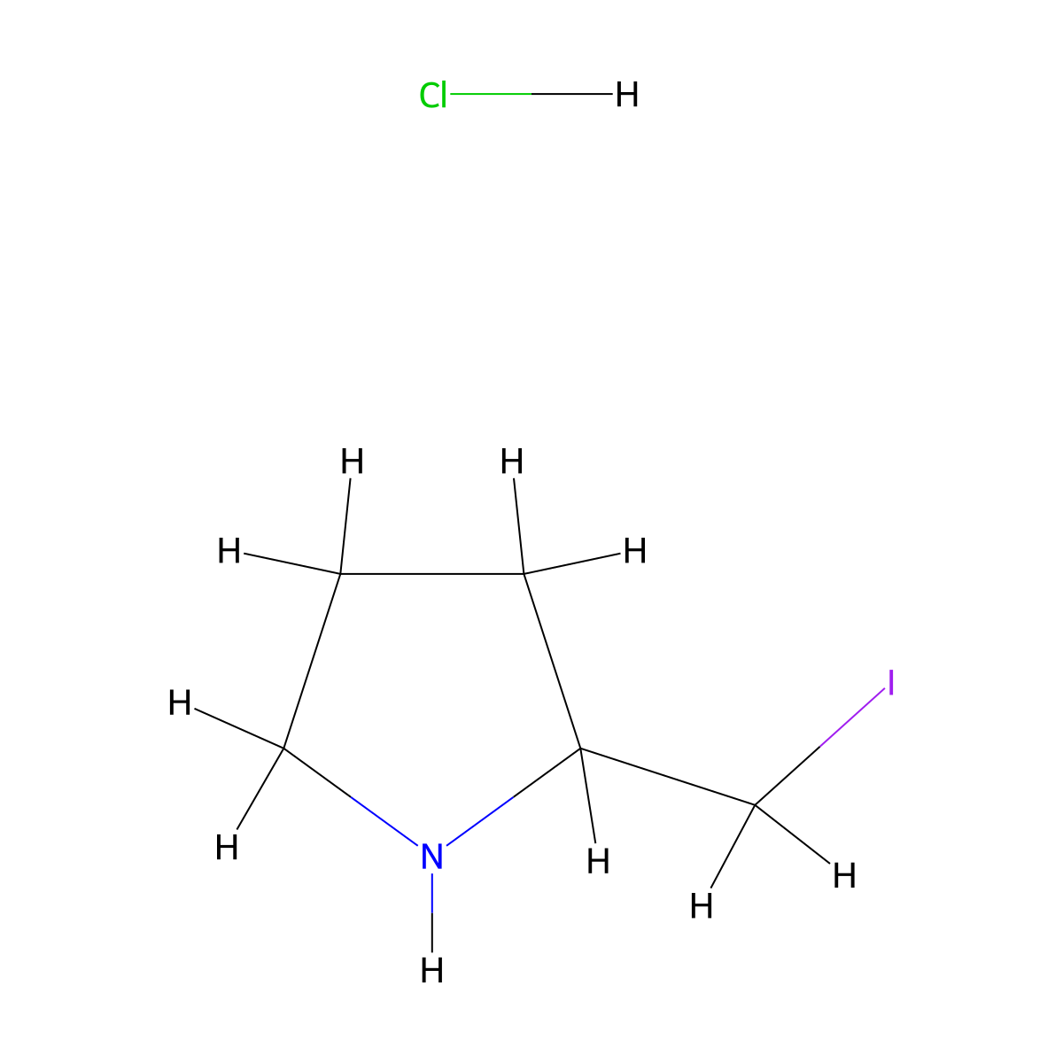 2-Iodomethyl-pyrrolidine hydrochloride molecular structure, CAS 1353959-10-0