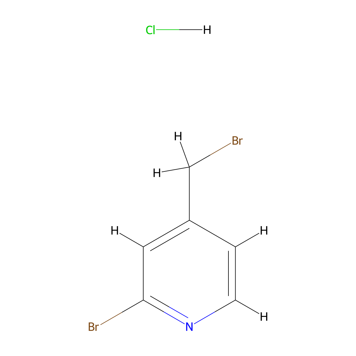 2-Bromo-4-(bromomethyl)pyridine hydrochloride molecular structure, CAS 1353959-14-4