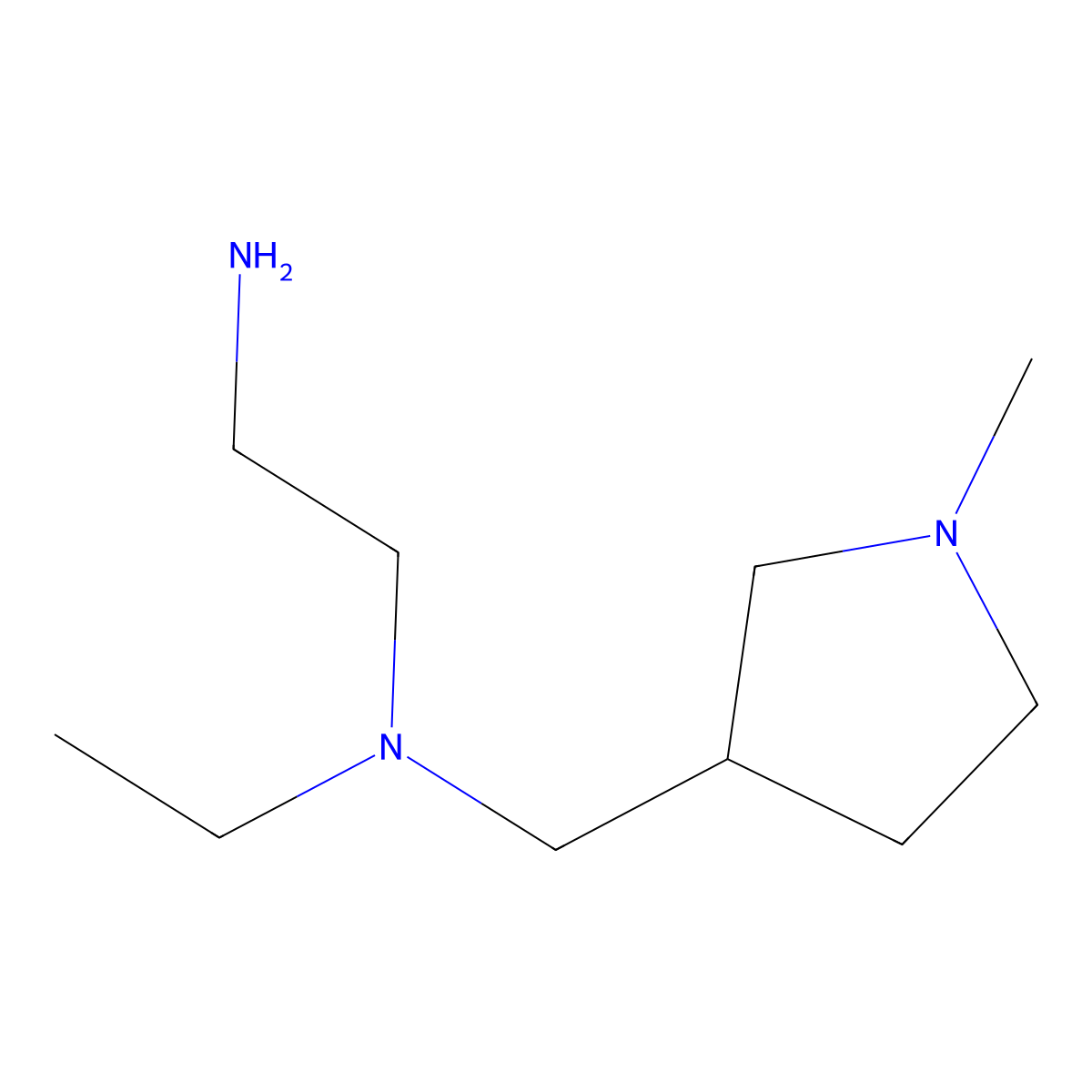 N1-Ethyl-N1-((1-methylpyrrolidin-3-yl)methyl)ethane-1,2-diamine molecular structure, CAS 1353959-19-9