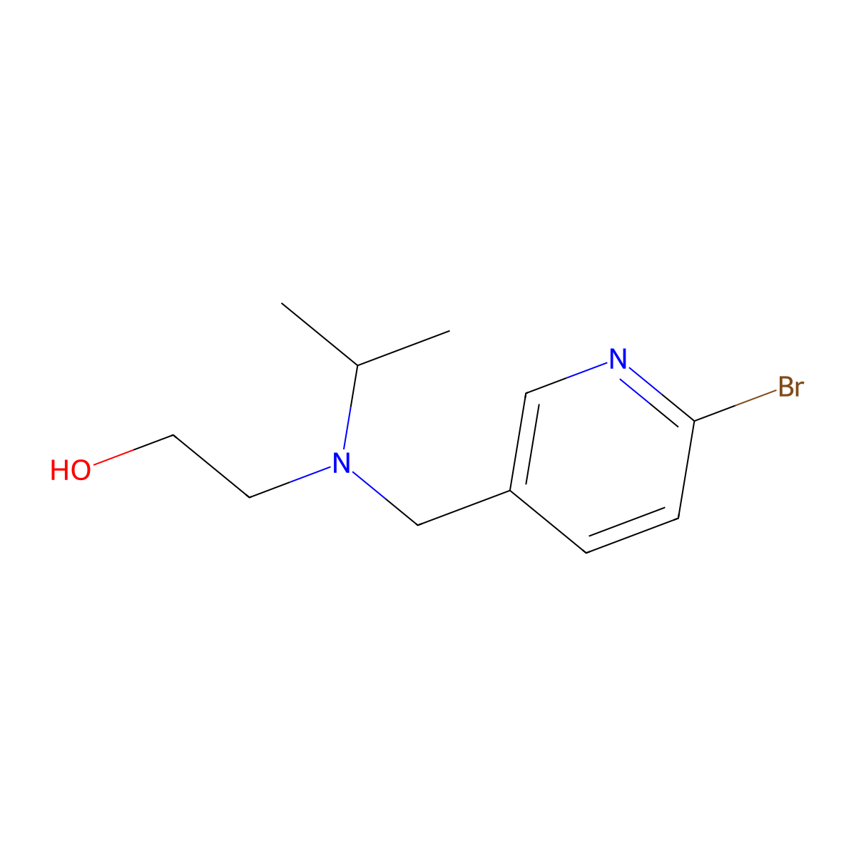2-[(6-Bromo-pyridin-3-ylmethyl)-isopropyl-amino]-ethanol molecular structure, CAS 1353959-27-9