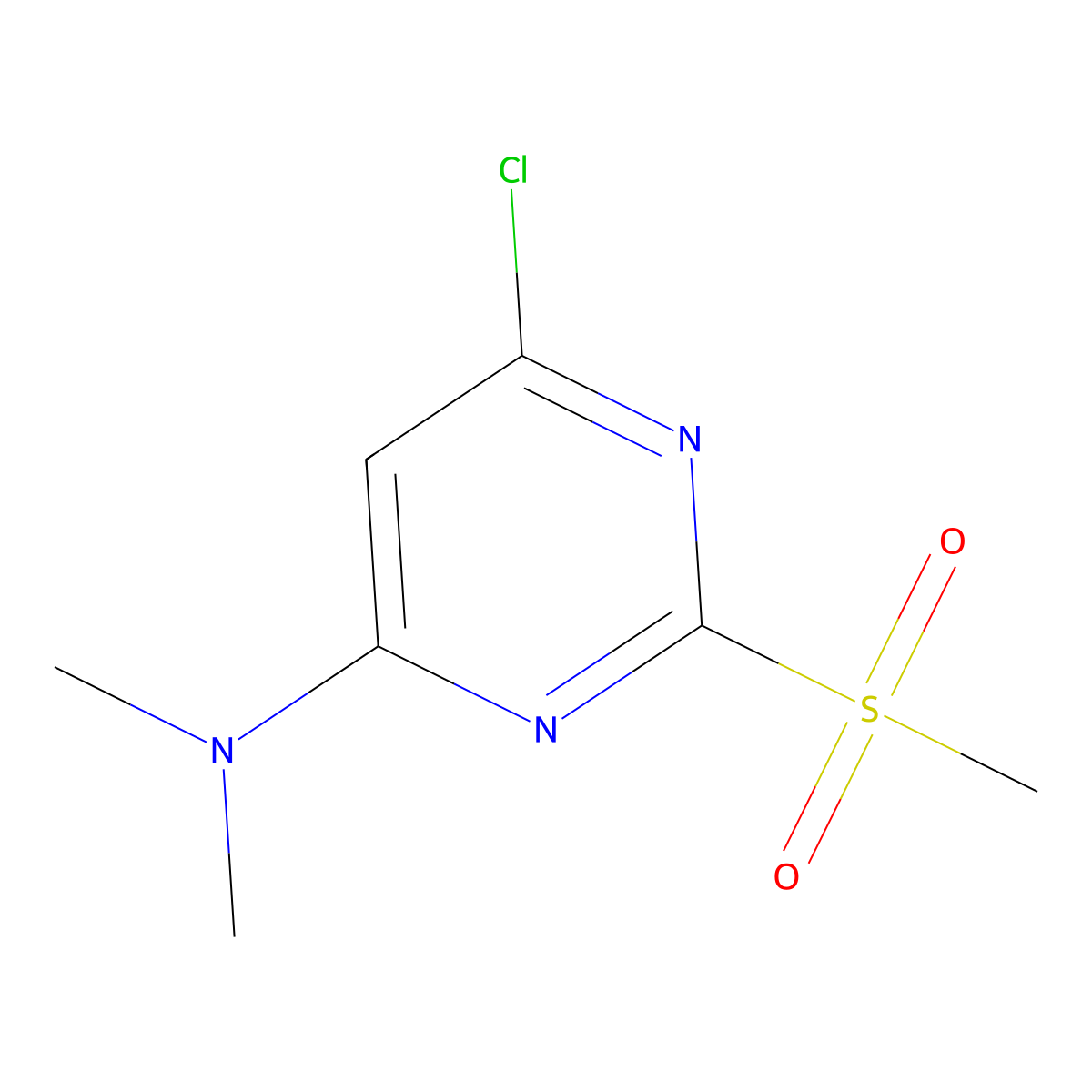 (6-Chloro-2-methanesulfonyl-pyrimidin-4-yl)-dimethyl-amine molecular structure, CAS 1353959-30-4
