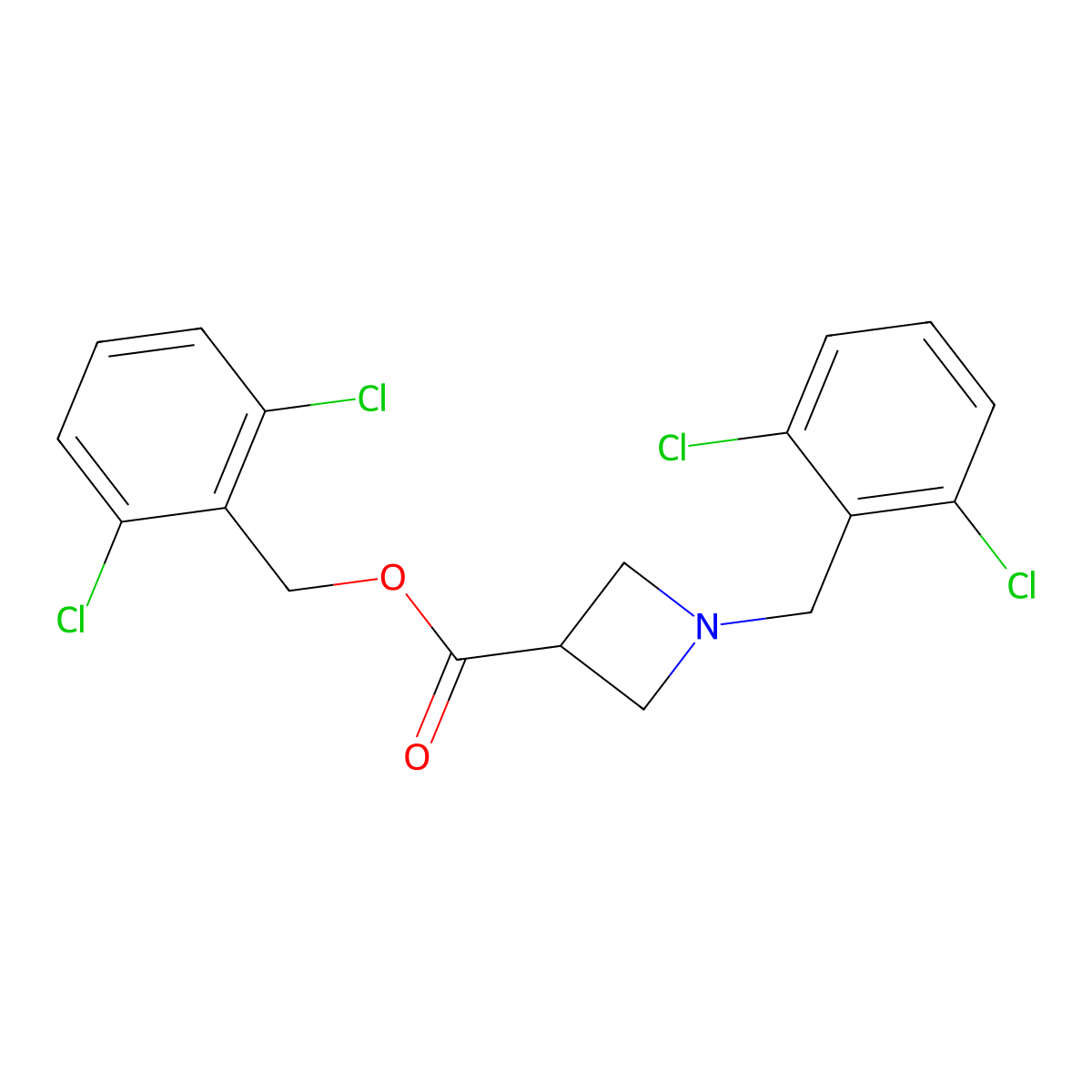 2,6-Dichlorobenzyl 1-(2,6-dichlorobenzyl)azetidine-3-carboxylate molecular structure, CAS 1353959-32-6
