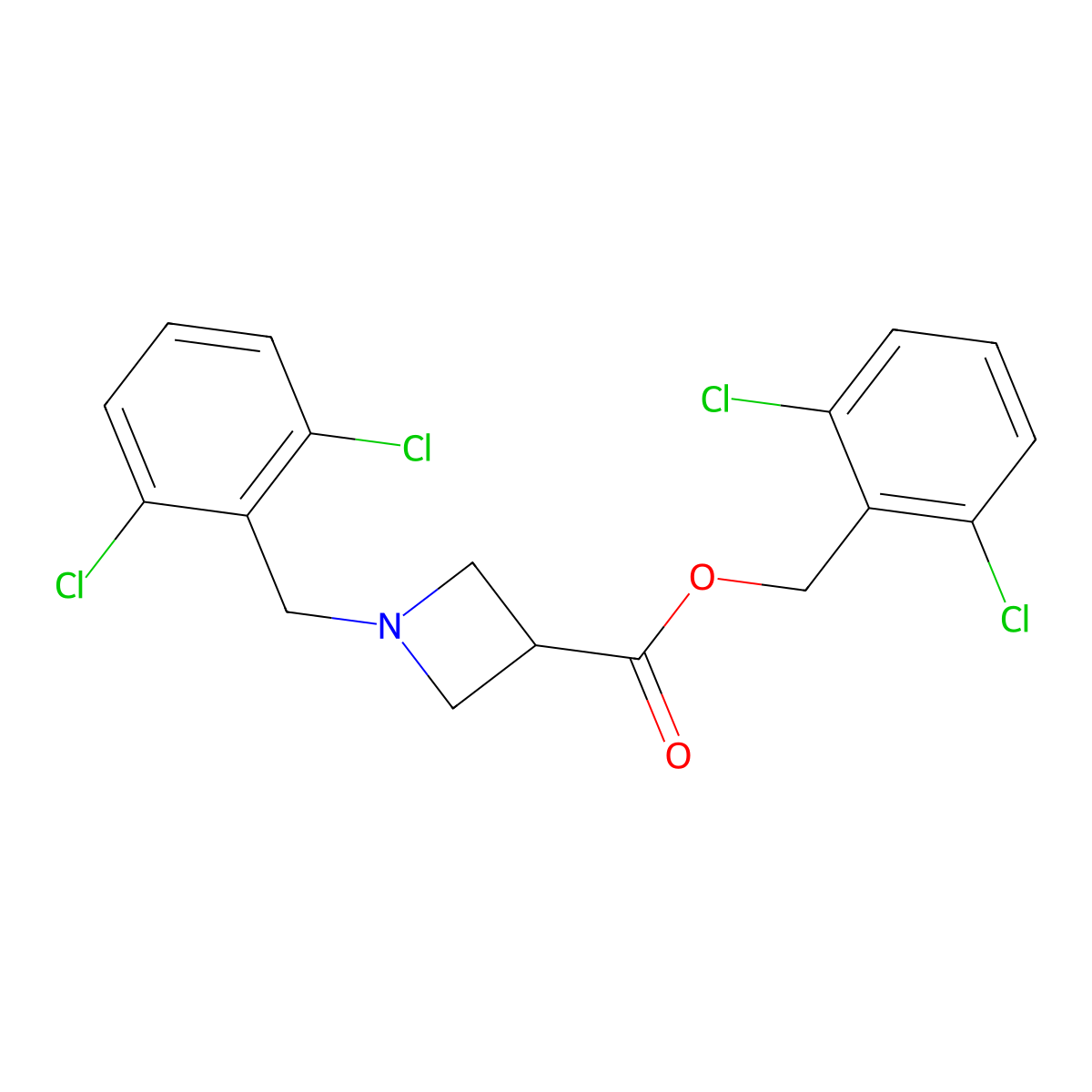2,6-Dichlorobenzyl 1-(2,6-dichlorobenzyl)azetidine-3-carboxylate molecular structure, CAS 1353959-32-6