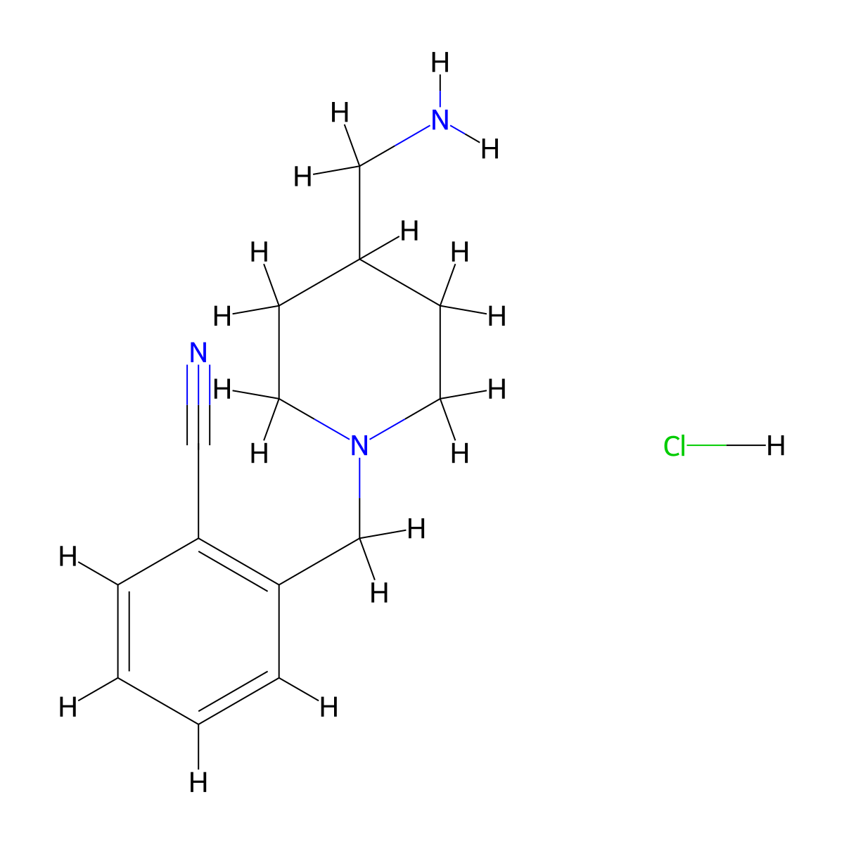 2-((4-(Aminomethyl)piperidin-1-yl)methyl)benzonitrile hydrochloride molecular structure, CAS 1353959-40-6