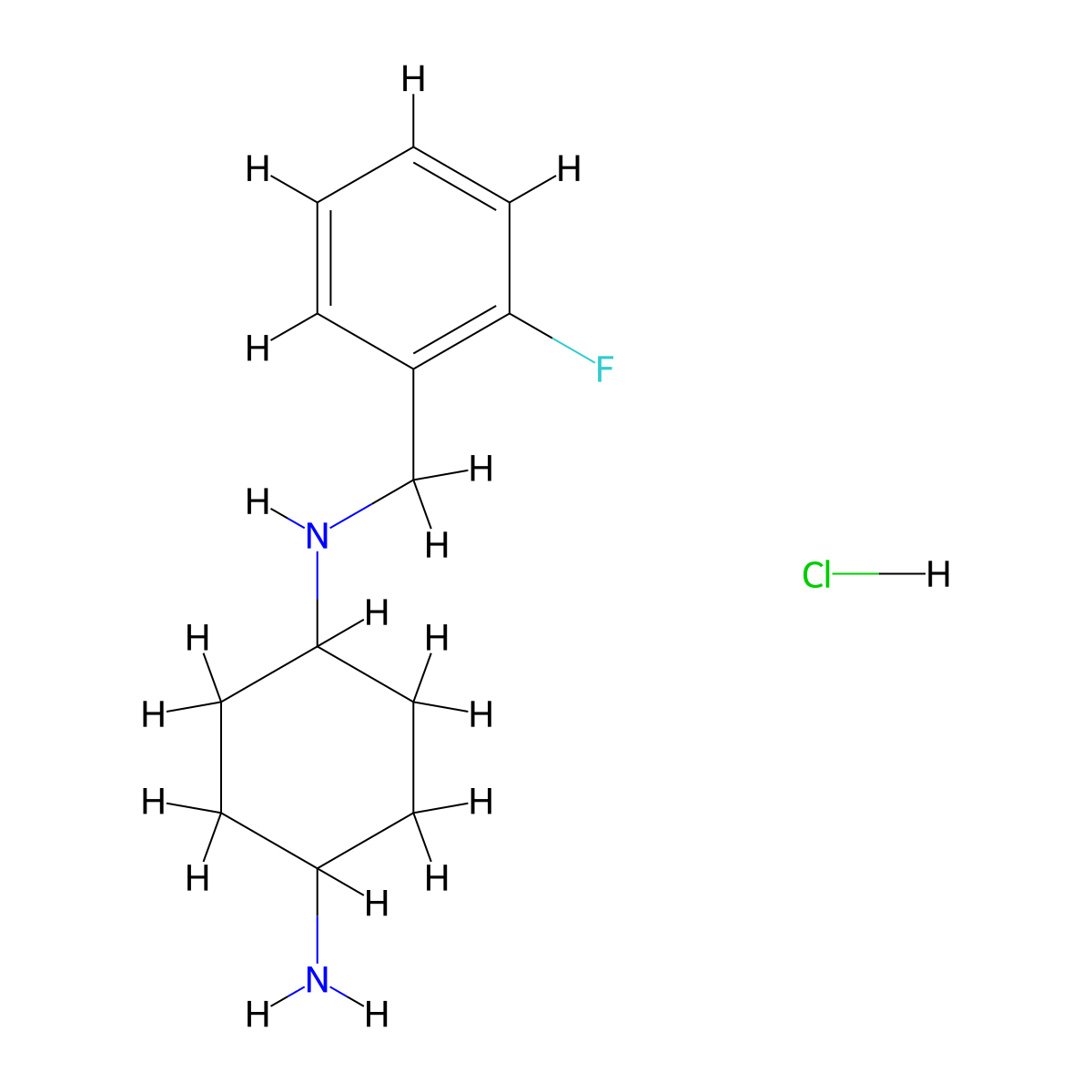 N1-(2-Fluorobenzyl)cyclohexane-1,4-diamine hydrochloride molecular structure, CAS 1353959-43-9