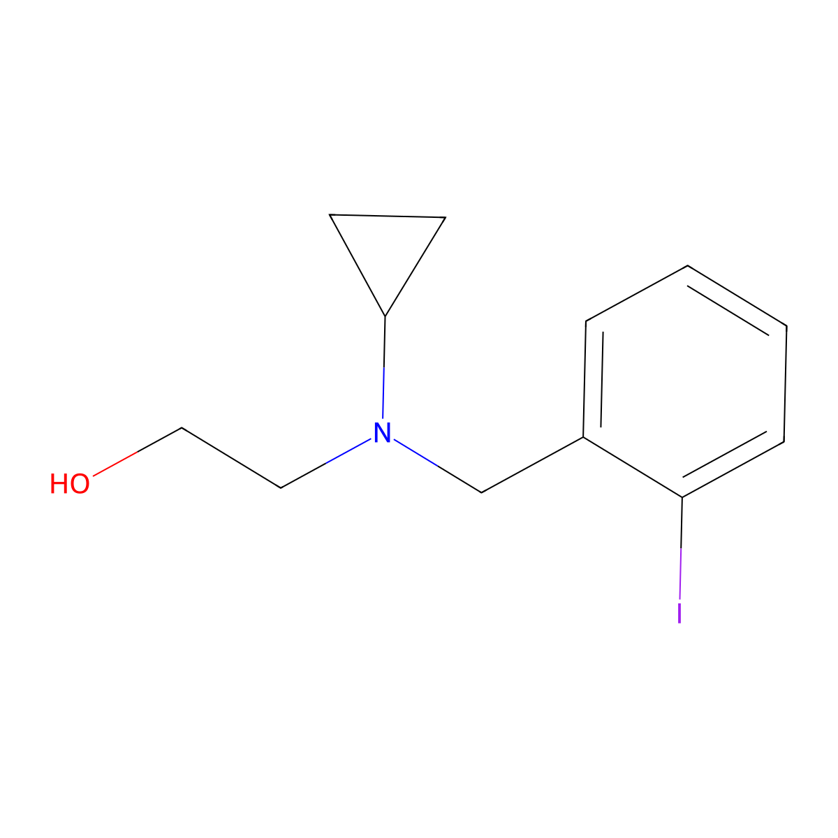 2-[Cyclopropyl-(2-iodo-benzyl)-amino]-ethanol molecular structure, CAS 1353959-47-3