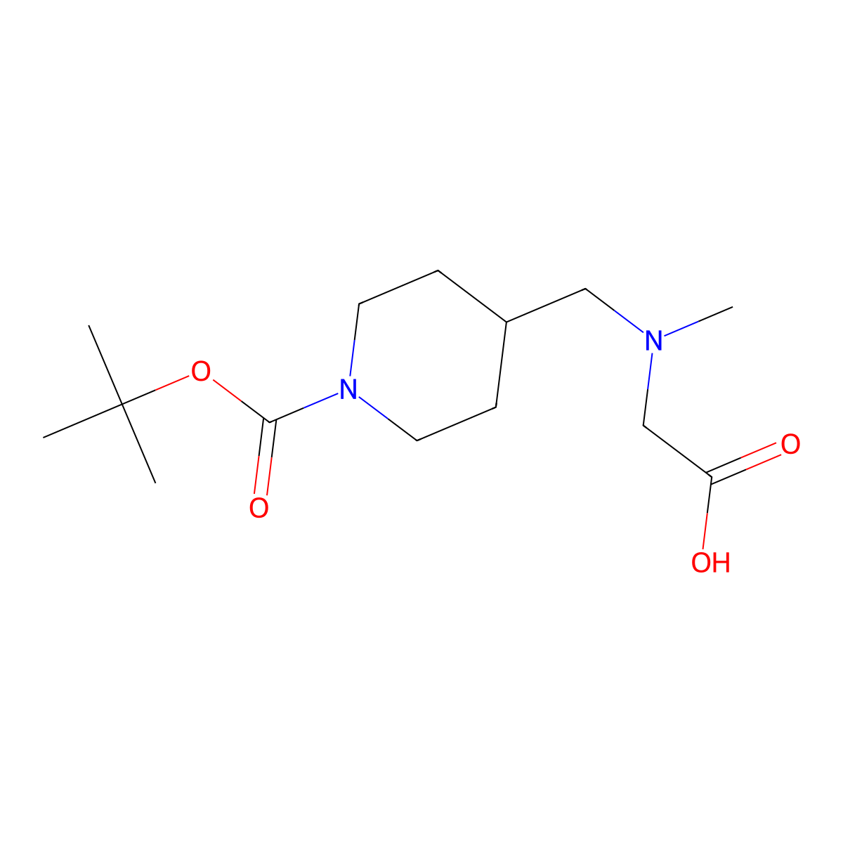 4-[(Carboxymethyl-methyl-amino)-methyl]-piperidine-1-carboxylic acid tert-butyl ester molecular structure, CAS 1353960-10-7