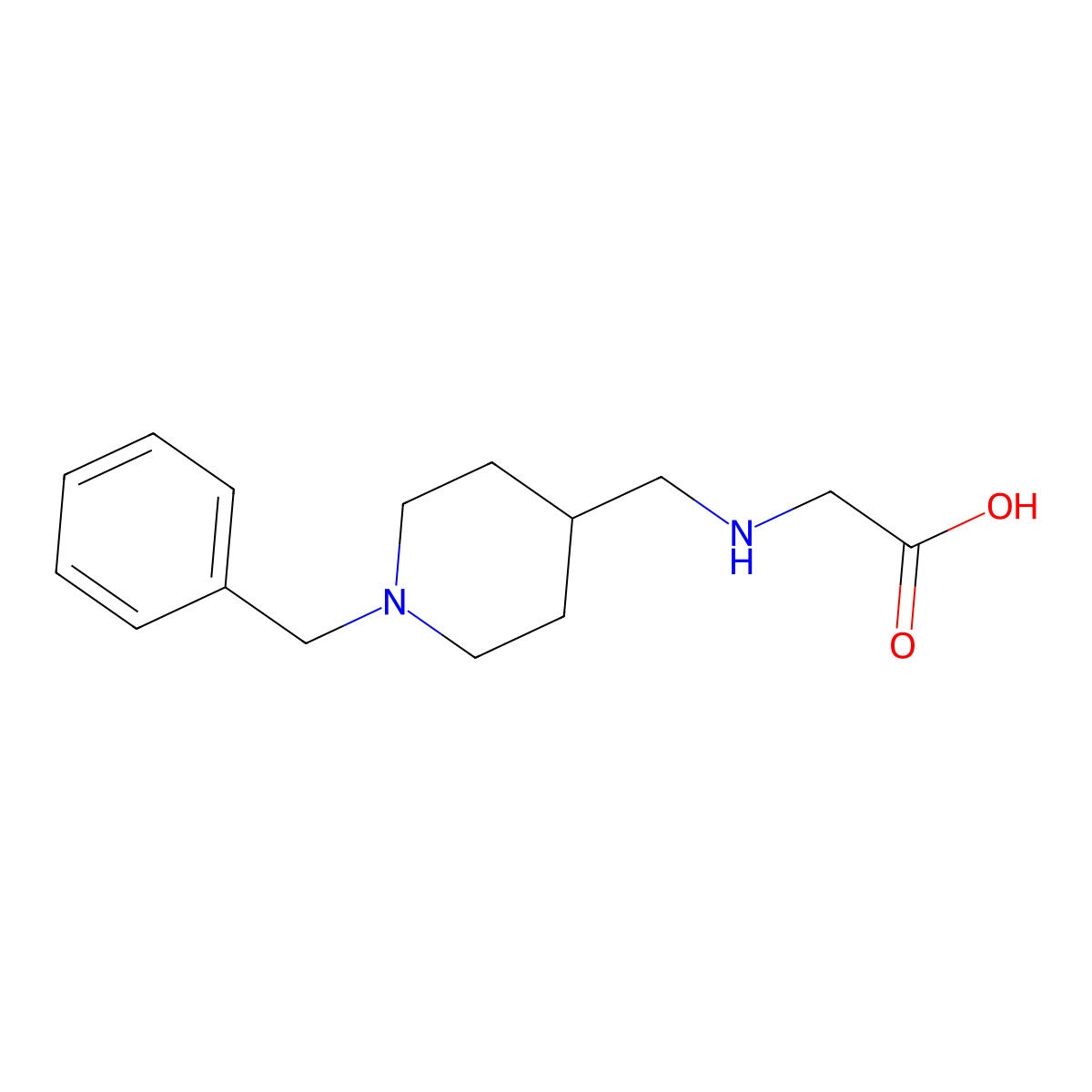 [(1-Benzyl-piperidin-4-ylmethyl)-amino]-acetic acid molecular structure, CAS 1353960-20-9