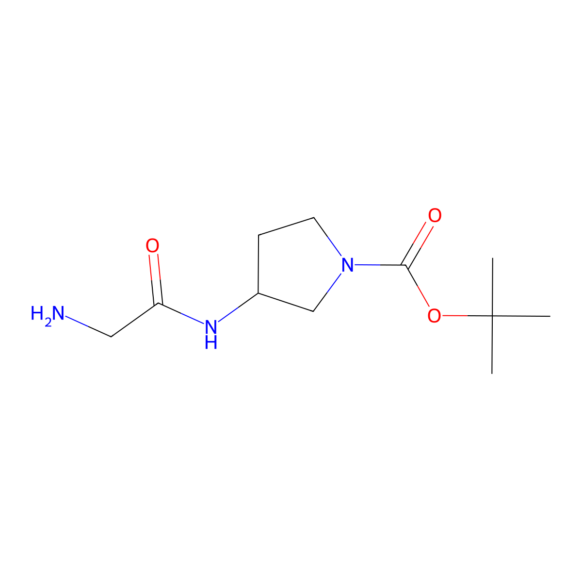3-(2-Amino-acetylamino)-pyrrolidine-1-carboxylic acid tert-butyl ester molecular structure, CAS 1353960-31-2