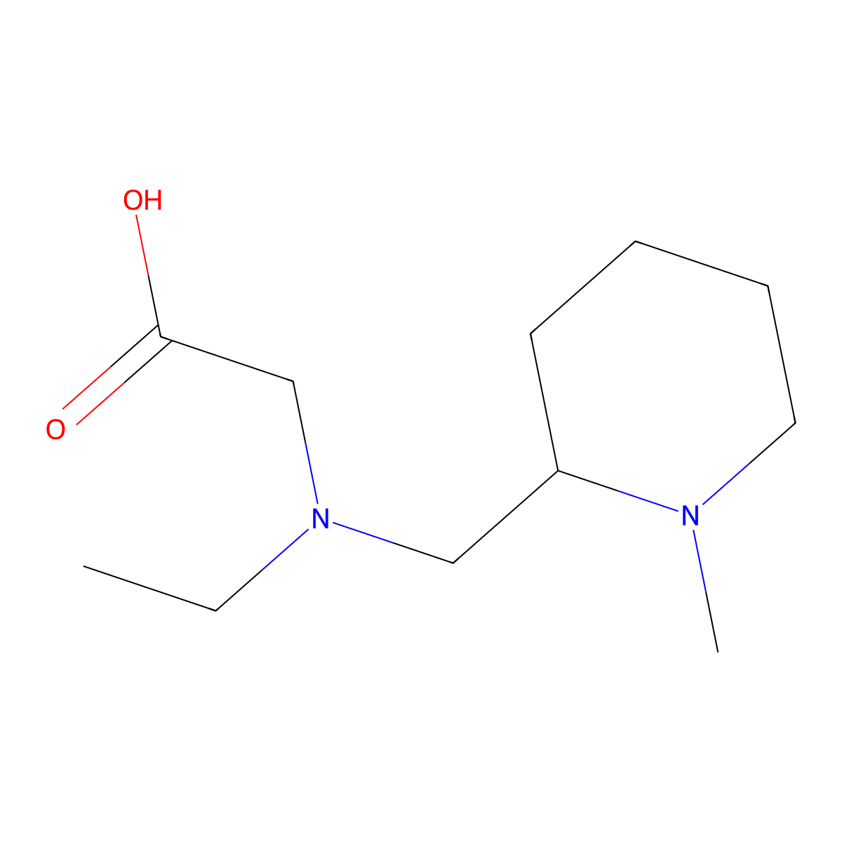 [Ethyl-(1-methyl-piperidin-2-ylmethyl)-amino]-acetic acid molecular structure, CAS 1353960-35-6