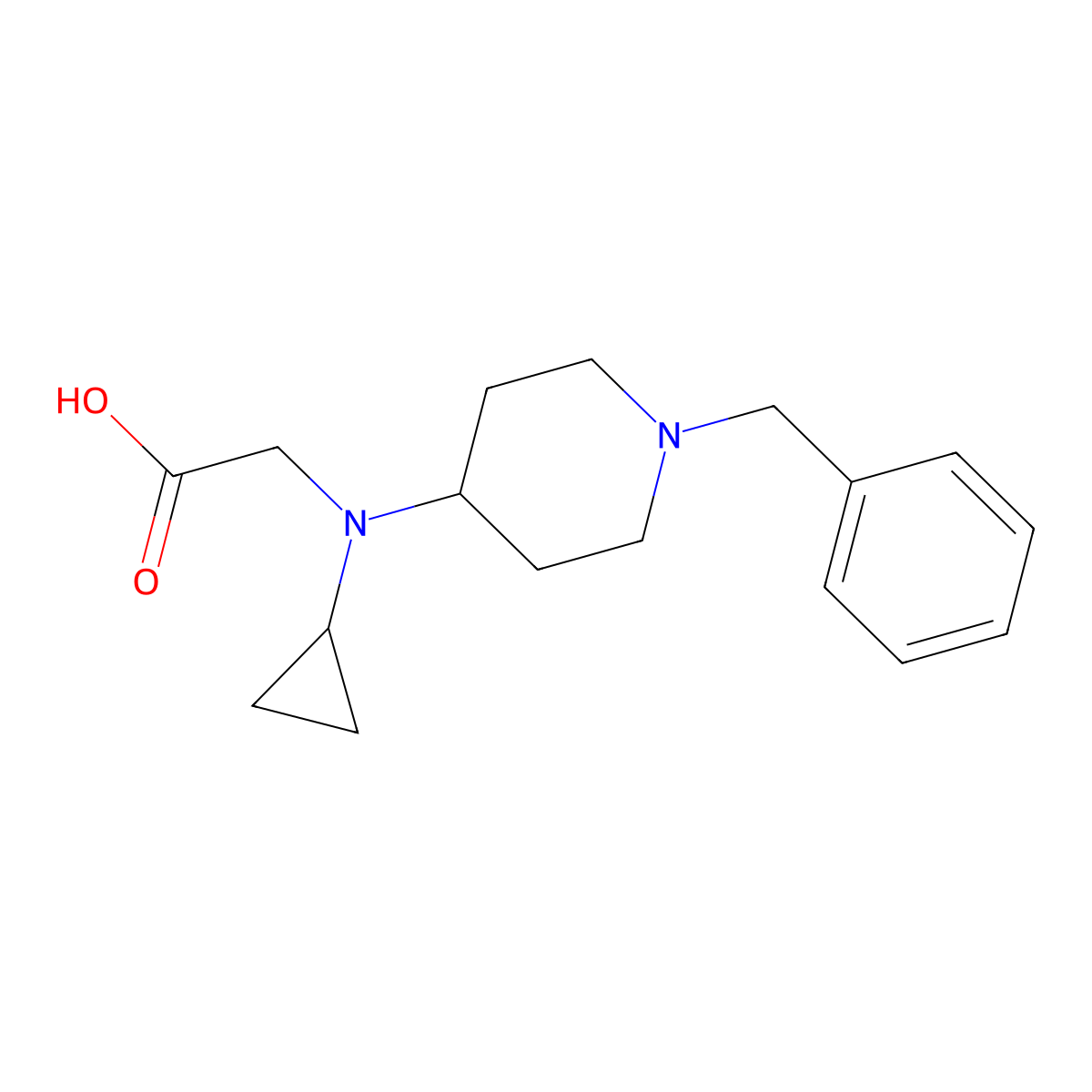 [(1-Benzyl-piperidin-4-yl)-cyclopropyl-amino]-acetic acid molecular structure, CAS 1353960-41-4