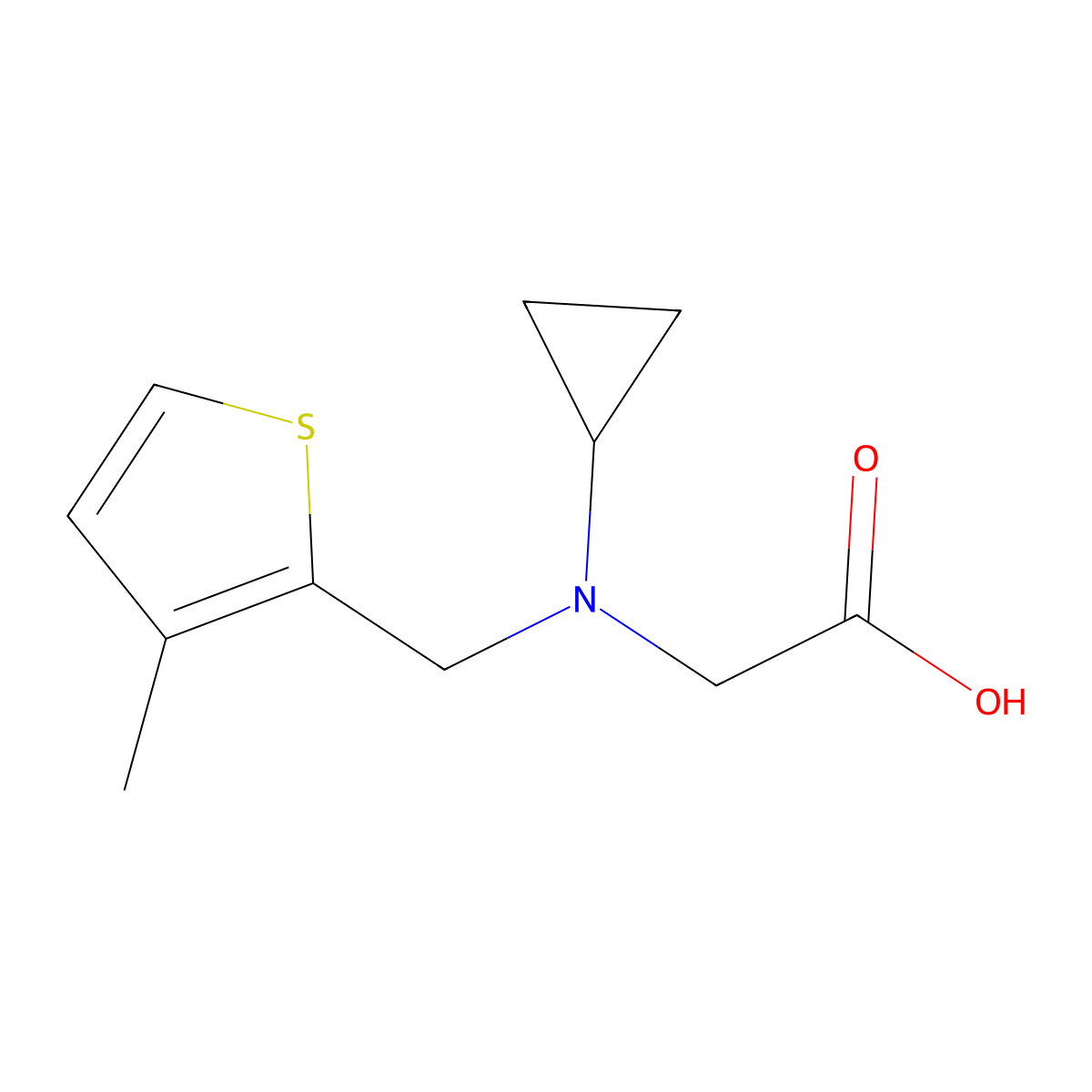 [Cyclopropyl-(3-methyl-thiophen-2-ylmethyl)-amino]-acetic acid molecular structure, CAS 1353960-49-2