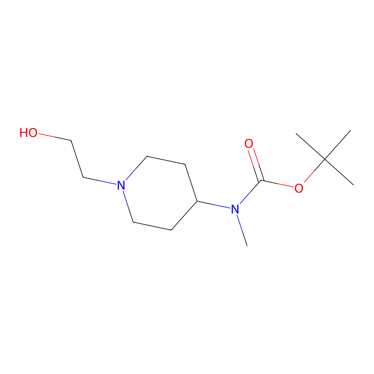 [1-(2-Hydroxy-ethyl)-piperidin-4-yl]-methyl-carbamic acid tert-butyl ester molecular structure, CAS 1353960-55-0