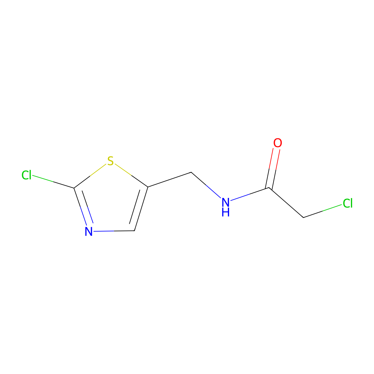 2-Chloro-N-(2-chloro-thiazol-5-ylmethyl)-acetamide molecular structure, CAS 1353960-63-0