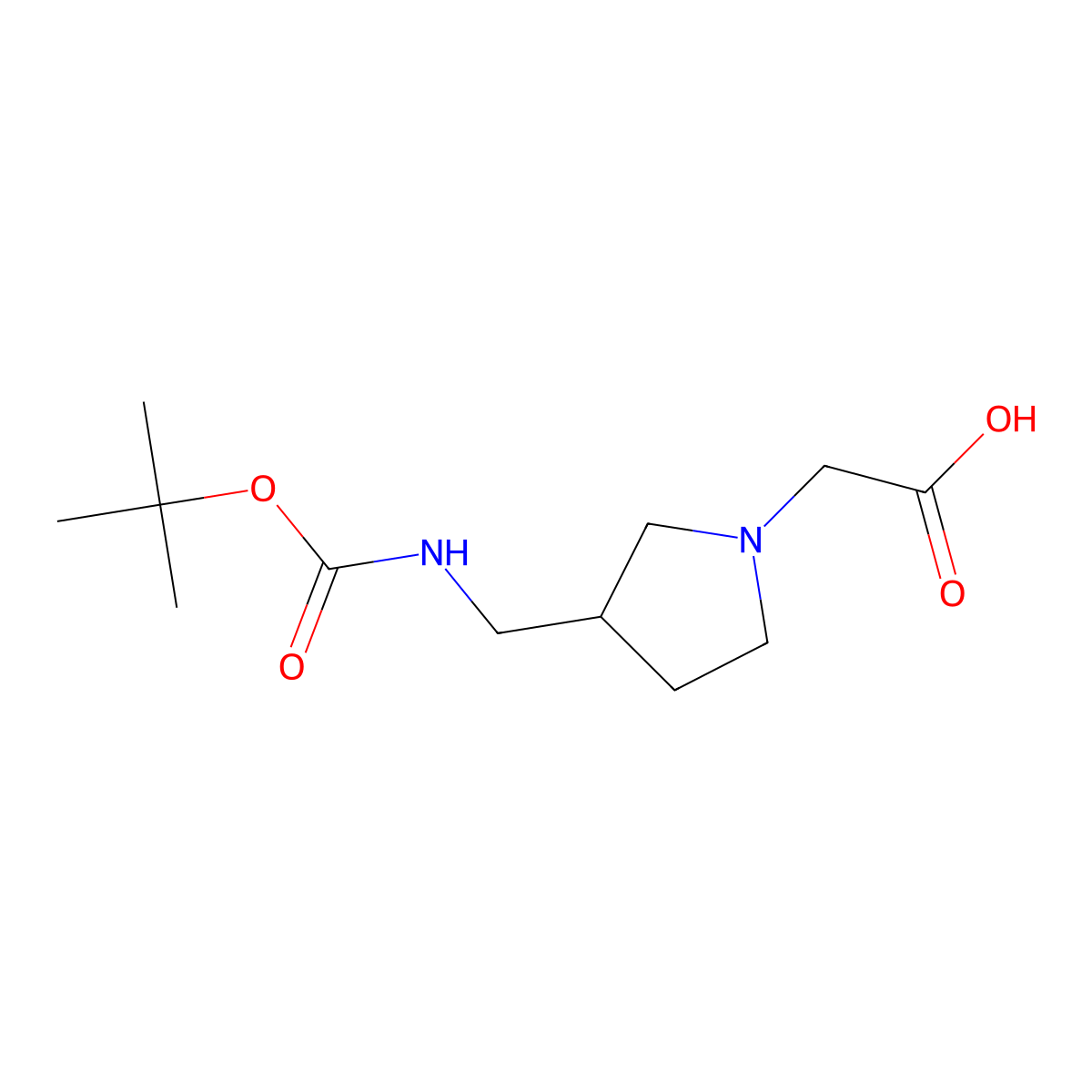 [3-(tert-Butoxycarbonylamino-methyl)-pyrrolidin-1-yl]-acetic acid molecular structure, CAS 1353961-08-6