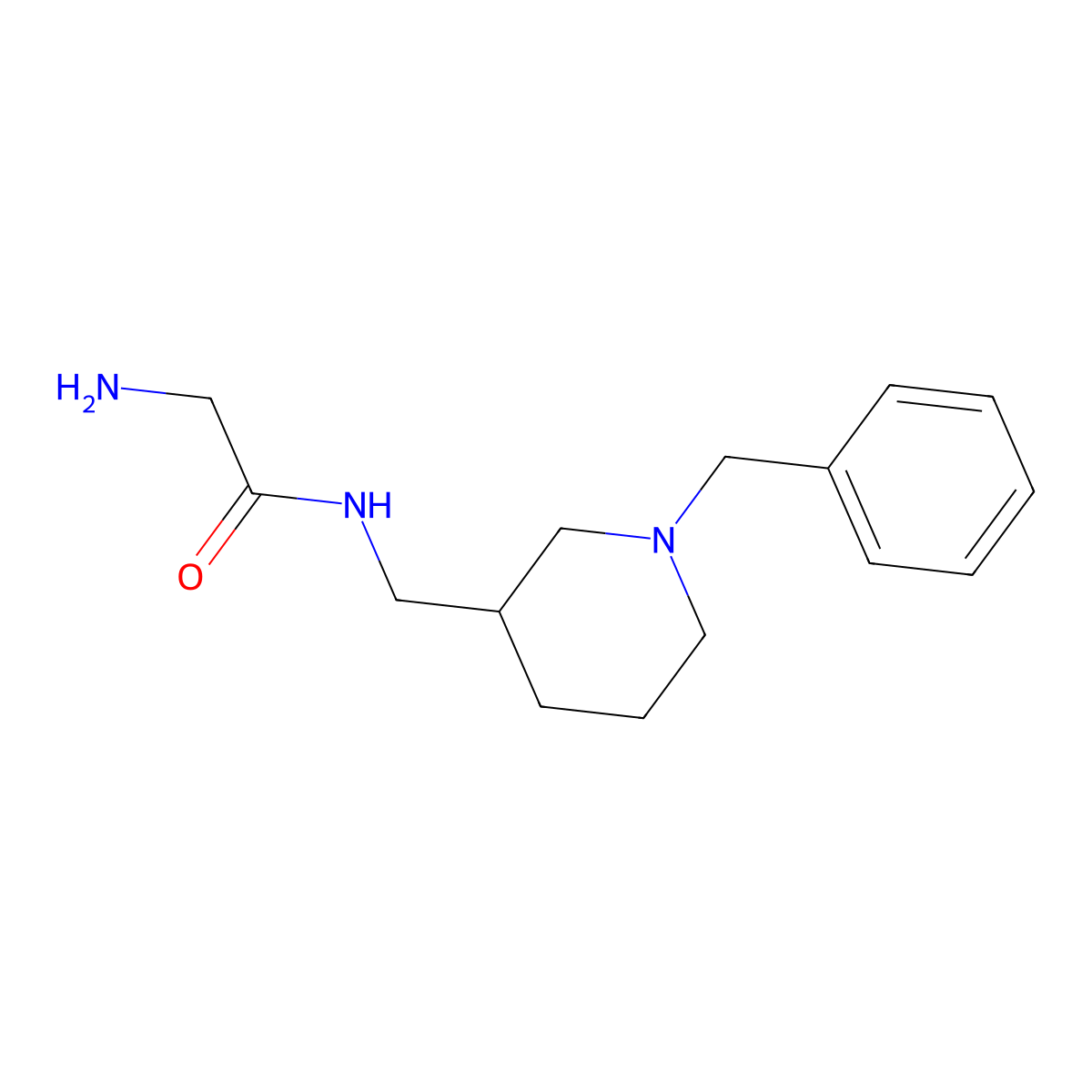 2-Amino-N-(1-benzyl-piperidin-3-ylmethyl)-acetamide molecular structure, CAS 1353961-15-5