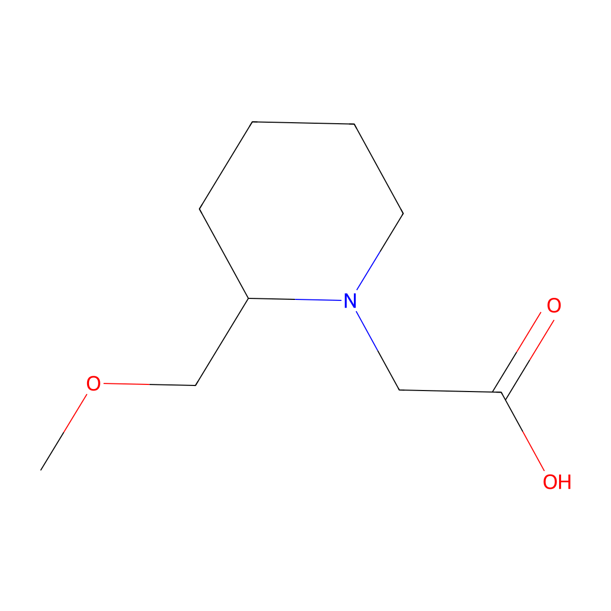 (2-Methoxymethyl-piperidin-1-yl)-acetic acid molecular structure, CAS 1353961-45-1