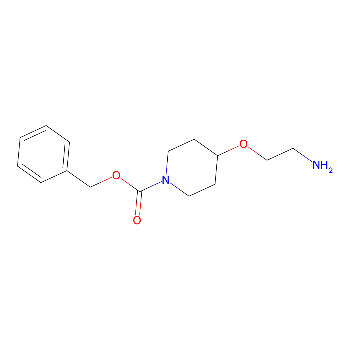 Benzyl 4-(2-aminoethoxy)piperidine-1-carboxylate molecular structure, CAS 1353961-53-1